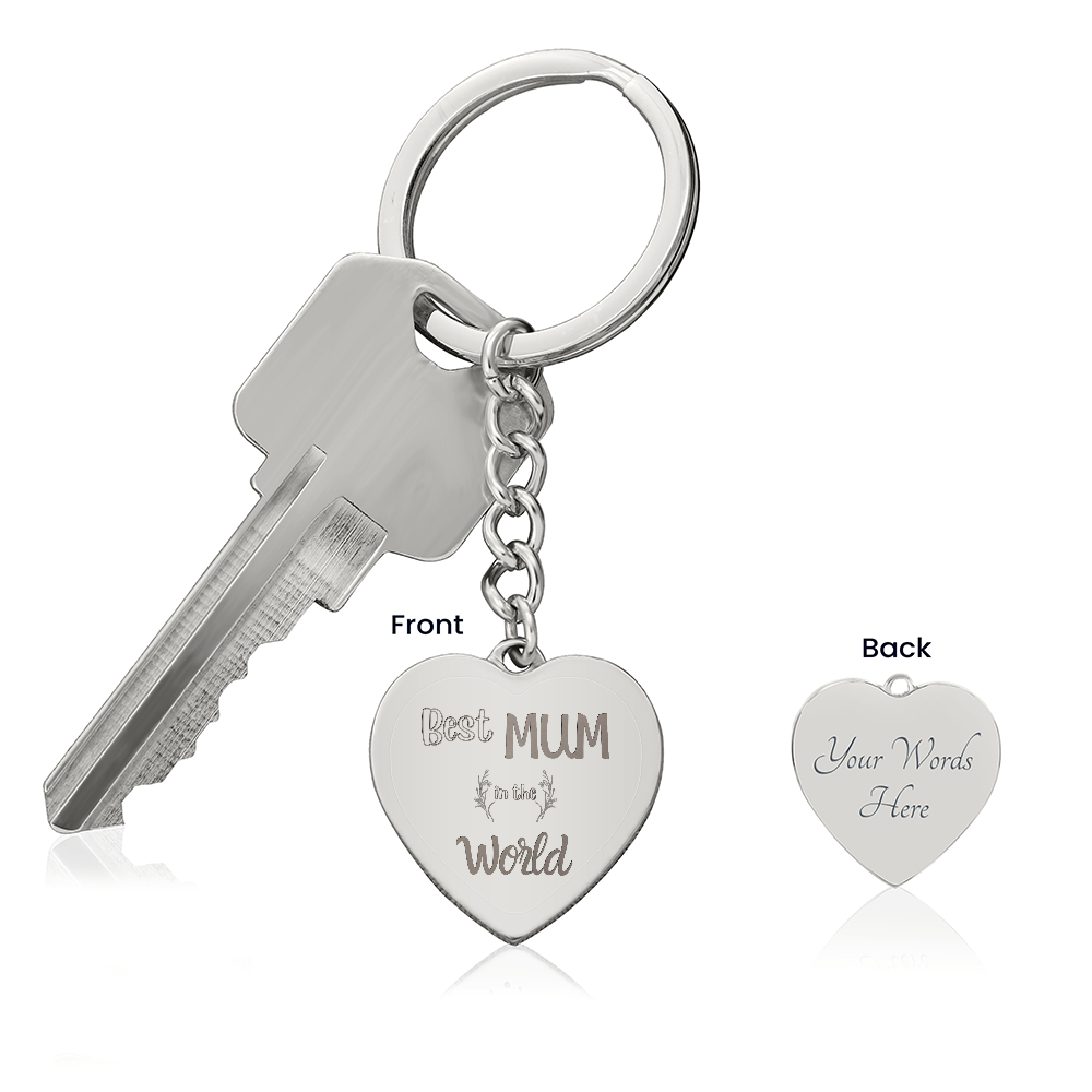 Mom Engraved Heart Keychain - Perfect Gift for Mother's Day