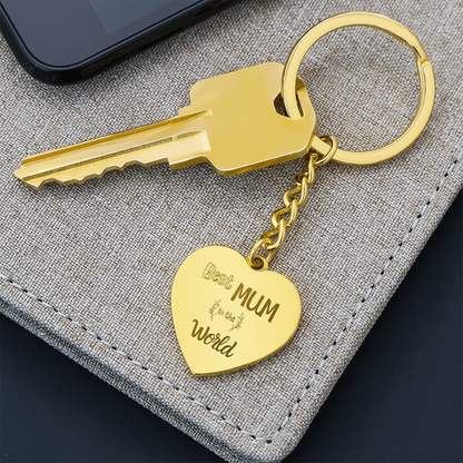 Mom Engraved Heart Keychain - Perfect Gift for Mother's Day