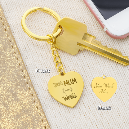 Mom Engraved Heart Keychain - Perfect Gift for Mother's Day