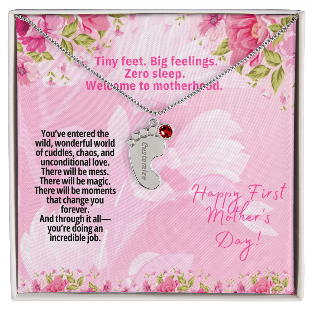 Baby Steps – Personalized Footprint Necklace for Mom