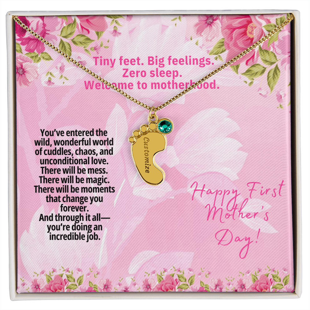 Baby Steps – Personalized Footprint Necklace for Mom